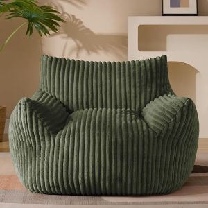 Giant Plush Bean Bag Chair for Adults with Armrests