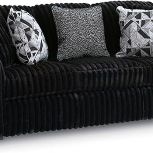 Midnight-Madness Modern Anti Sage Sofa with Reversible Cushions, Black